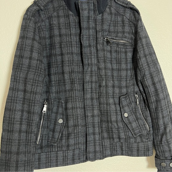 INC Internacional Concepts Plaid Zip-Up Jacket Size L - Picture 2 of 8